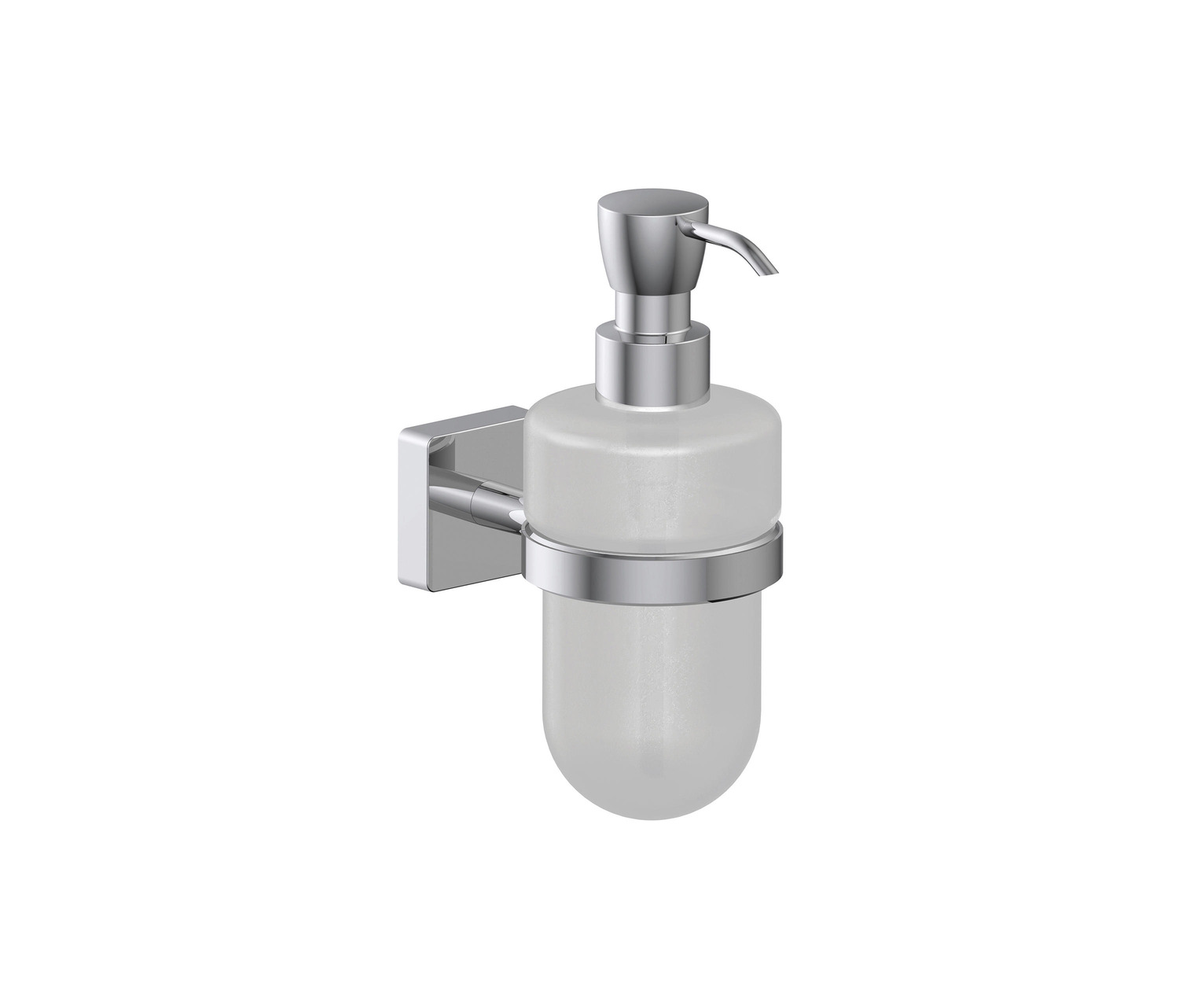 Forum Quadra Wall-mounted Soap Dispenser With Satined Glass Container And Chrome-plated Brass Pump