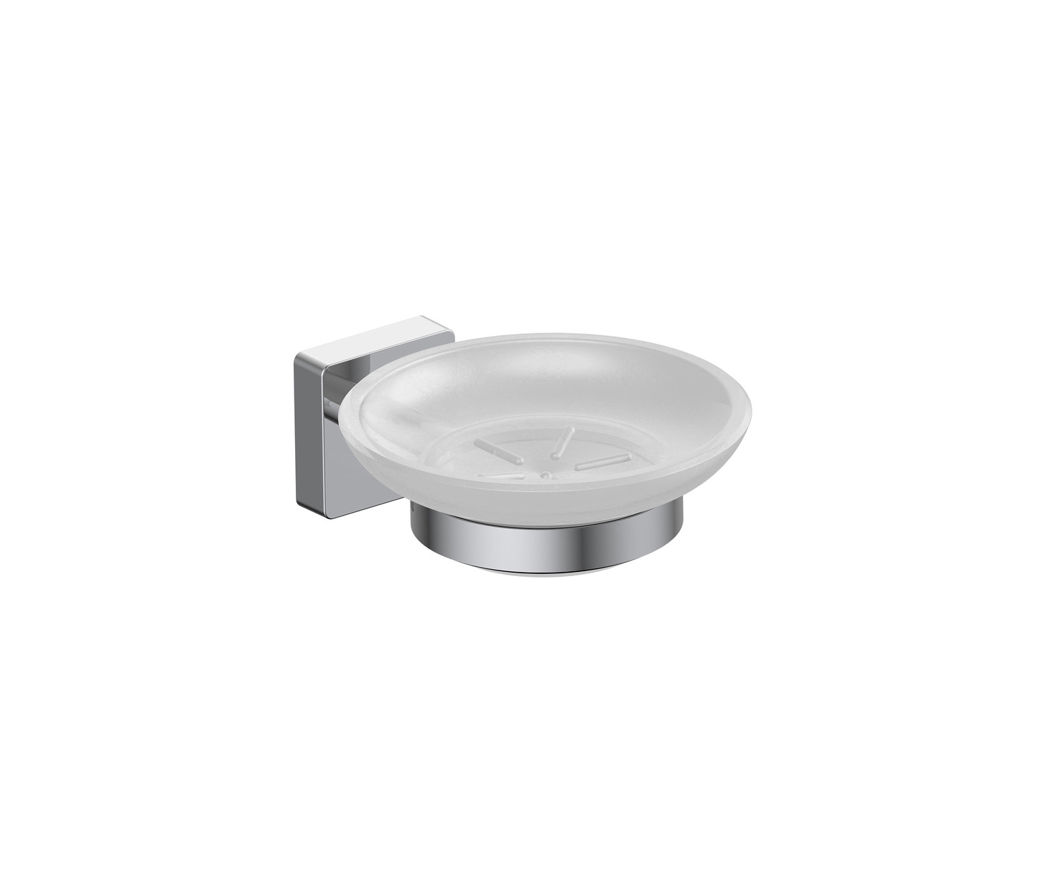 Forum Quadra Wall-mounted Soap Holder With Satined Glass Dish
