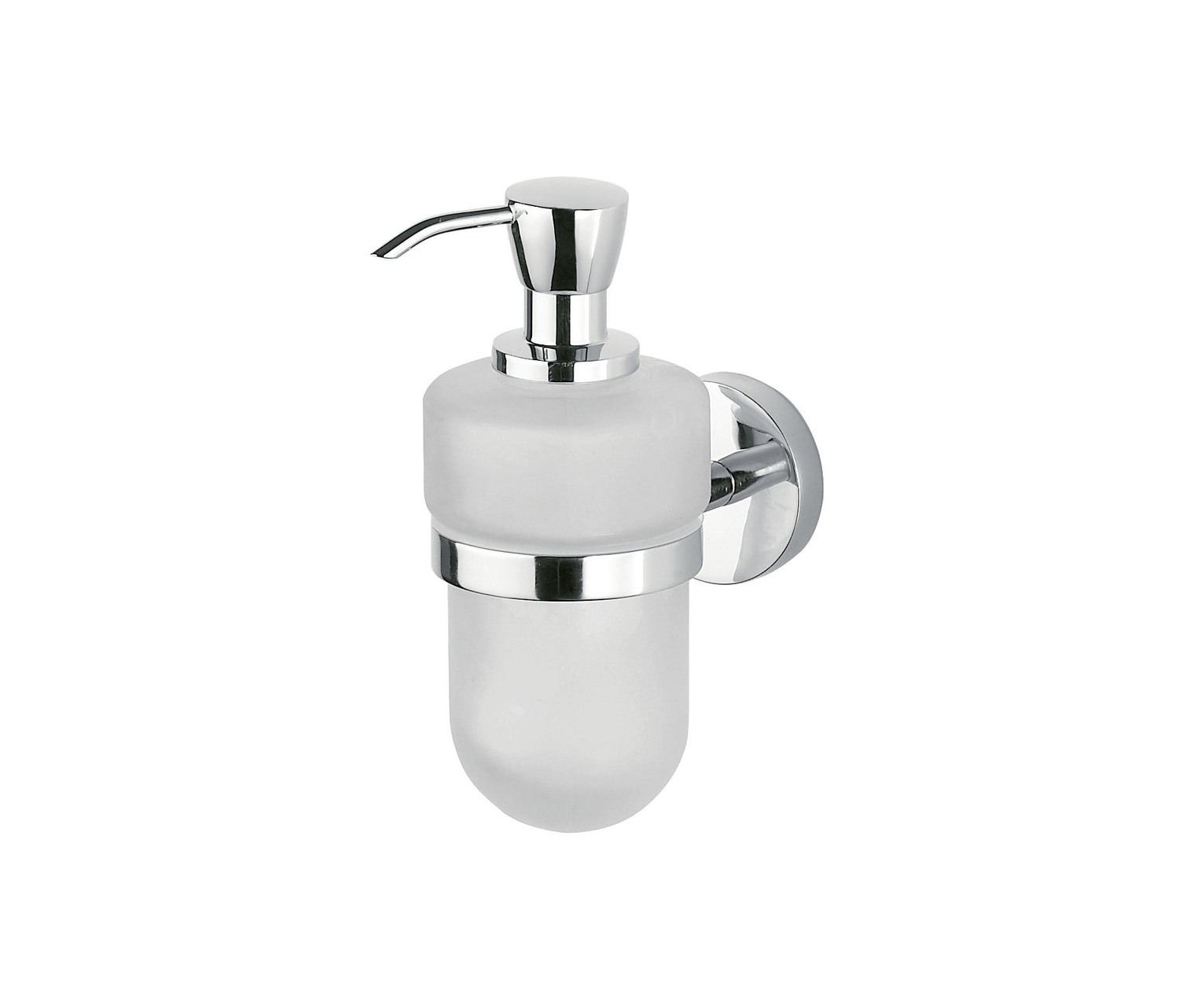 Forum Wall-mounted Soap Dispenser With Satined Glass Container And Chrome-plated Brass Pump