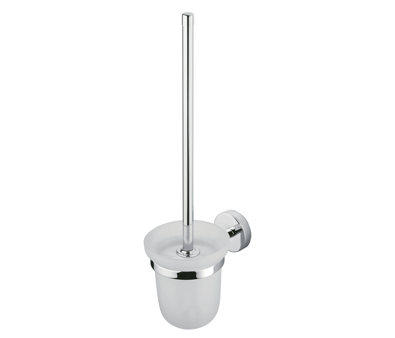 Forum Wall-mounted Toilet Brush Holder, With Satined Glass Dish