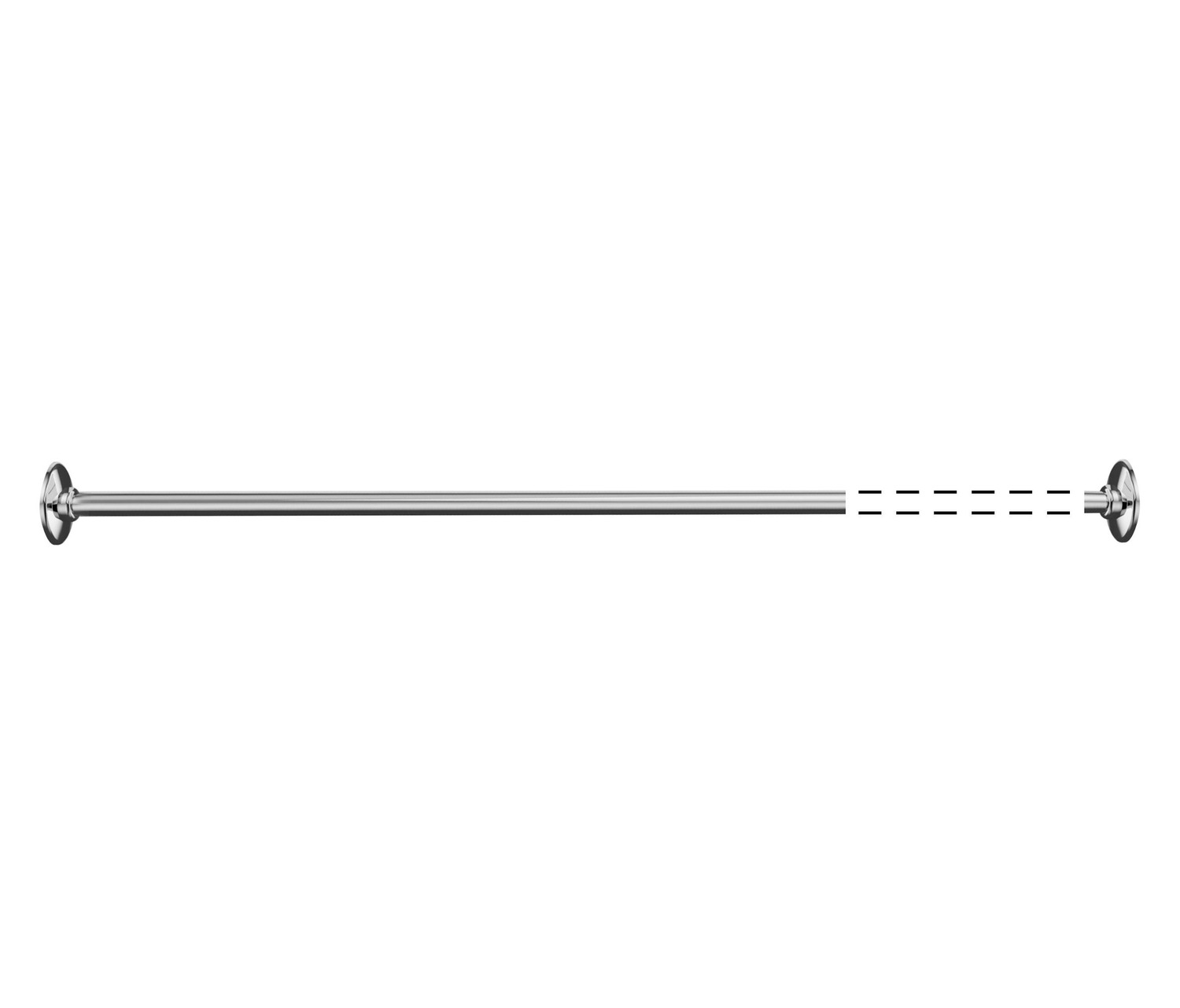 Hotellerie Aluminium Shower Rod, Ø 2 Cm, Extensible 1300-2200