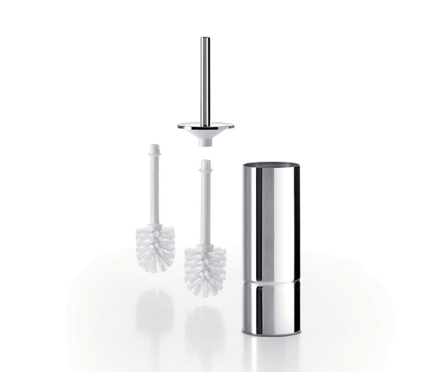 Hotellerie Wall-mounted / Free-standing Toilet Brush Holder, White Spare Brush Included