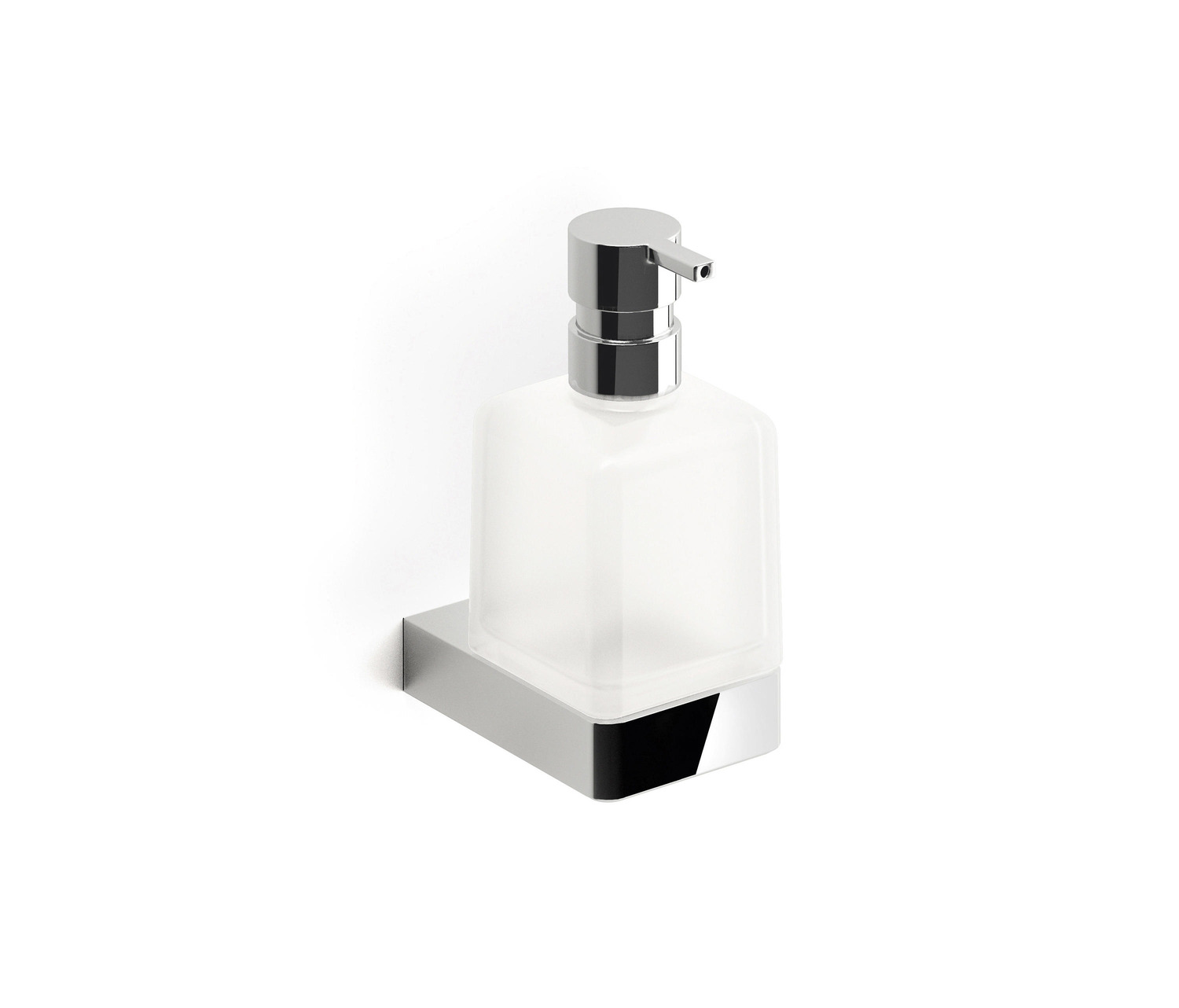 Indissima Chrome Wall-mounted Soap Dispenser With Satined Glass Container