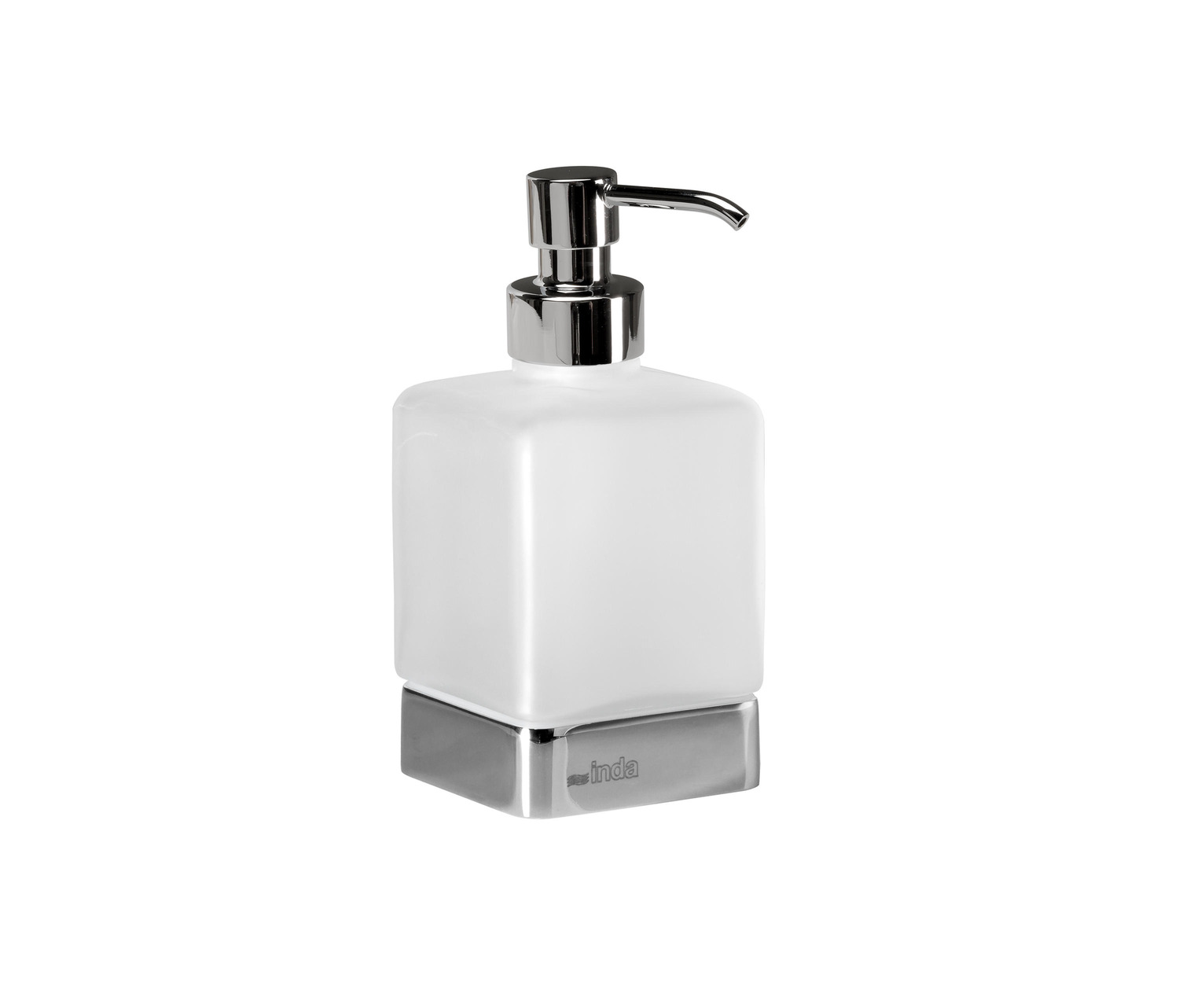 Lea Tabletop Soap Dispenser With Satined Glass Container And Chrome-plated Brass Pump