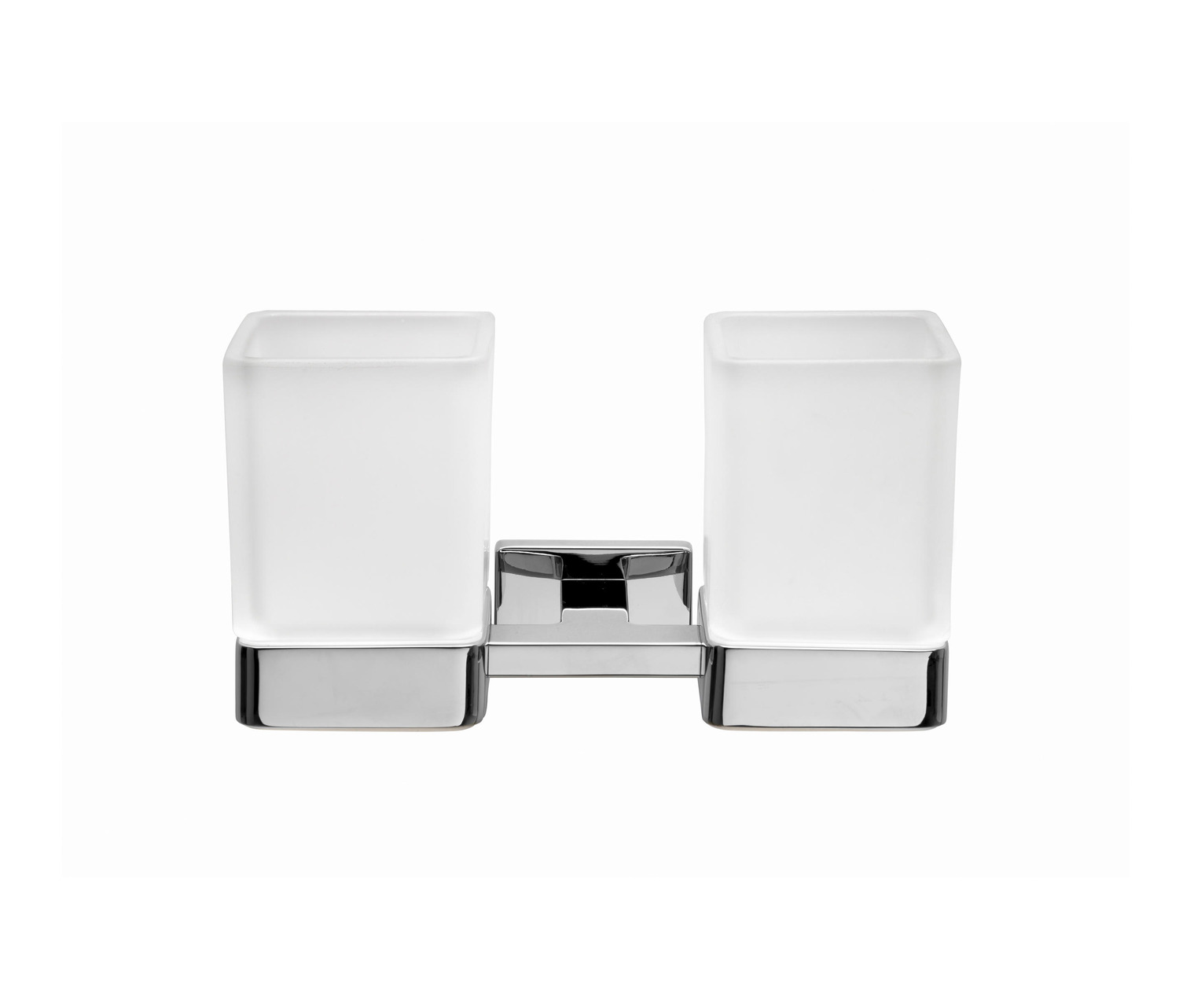 Lea Wall-mounted Tumbler Holder With 2 Satined Glass Tumblers