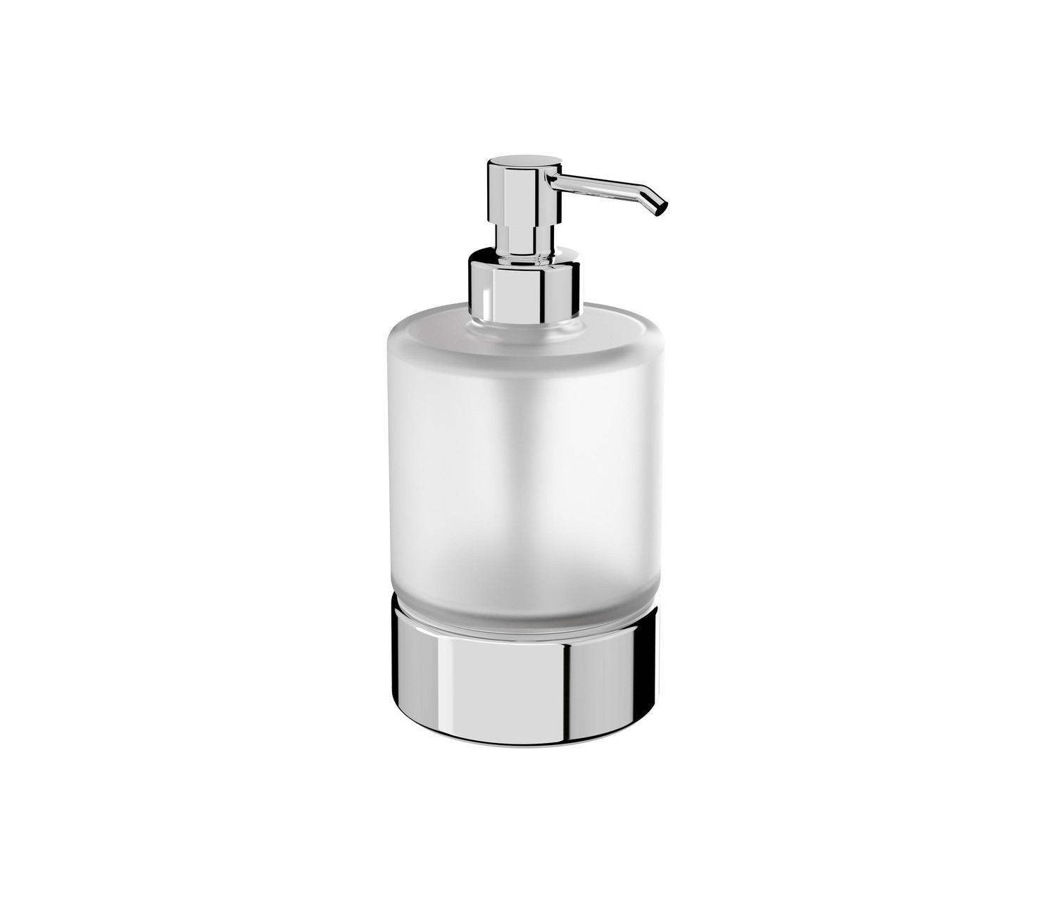 Mito Tabletop Soap Dispenser With Satined Glass Container And Pump In Finishing