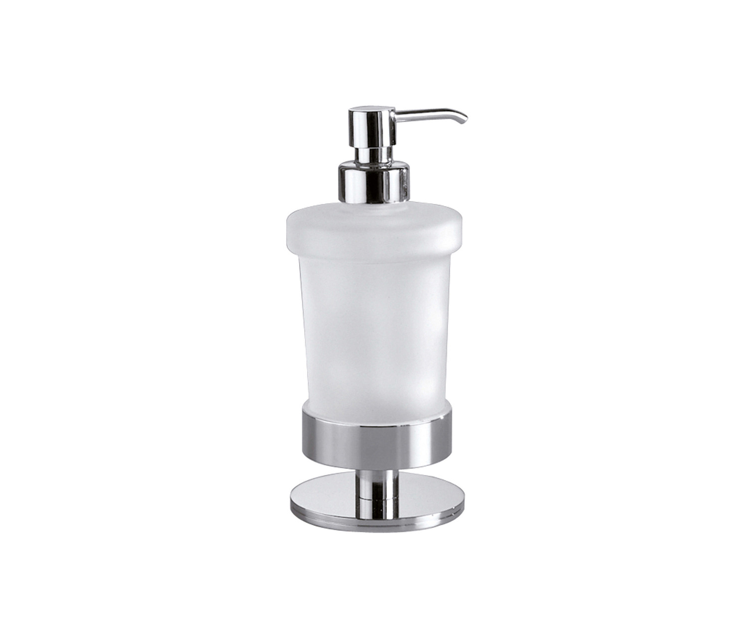 Touch Tabletop Soap Dispenser With Satined Glass Container And Chrome-plated Brass Pump