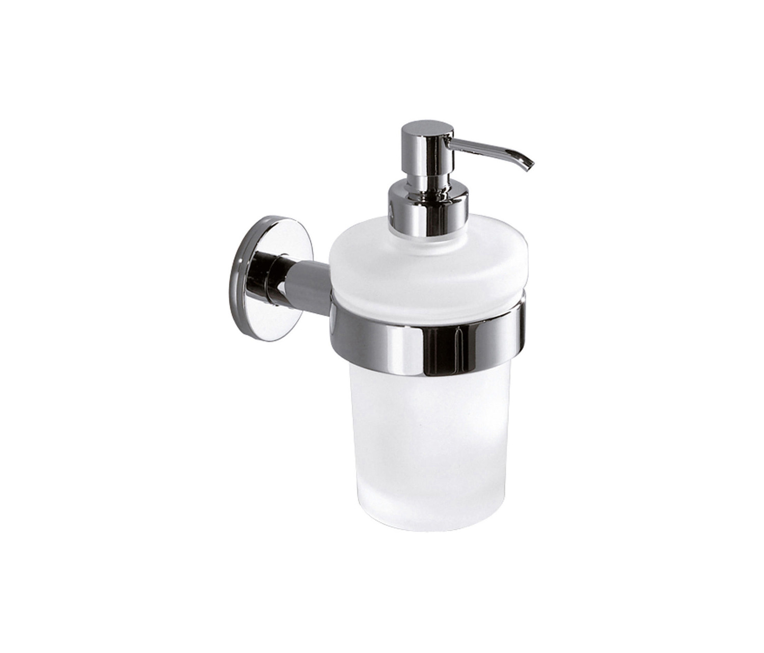 Touch Wall-mounted Soap Dispenser With Satined Glass Container And Chrome-plated Brass Pump